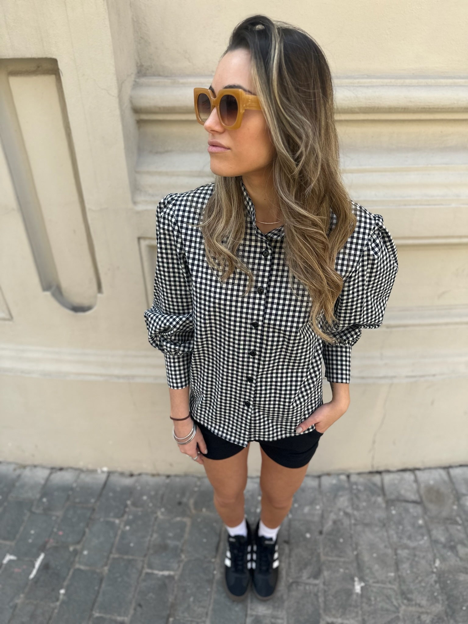 BLUSA CATERINA VICHY NEGRO