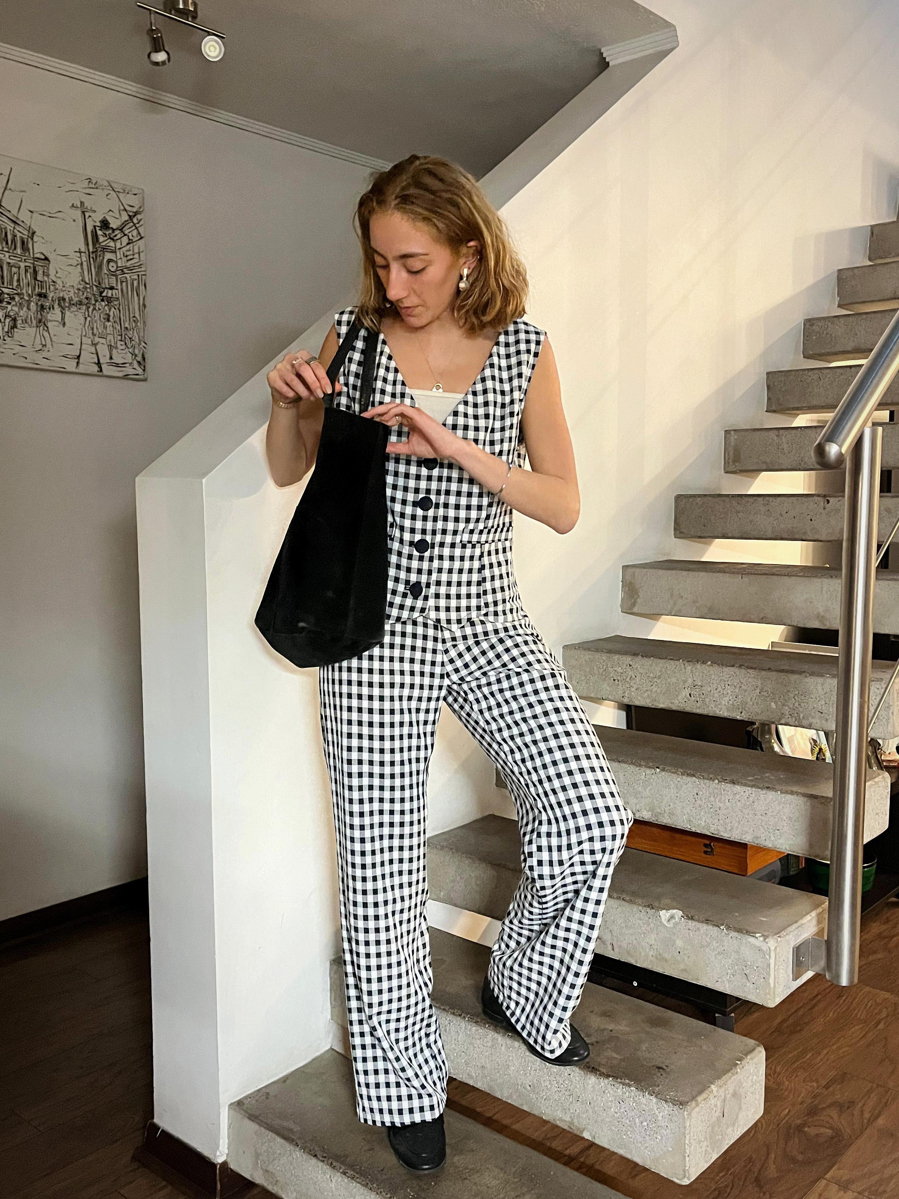 PANTALON NIEBLA VICHY AZUL