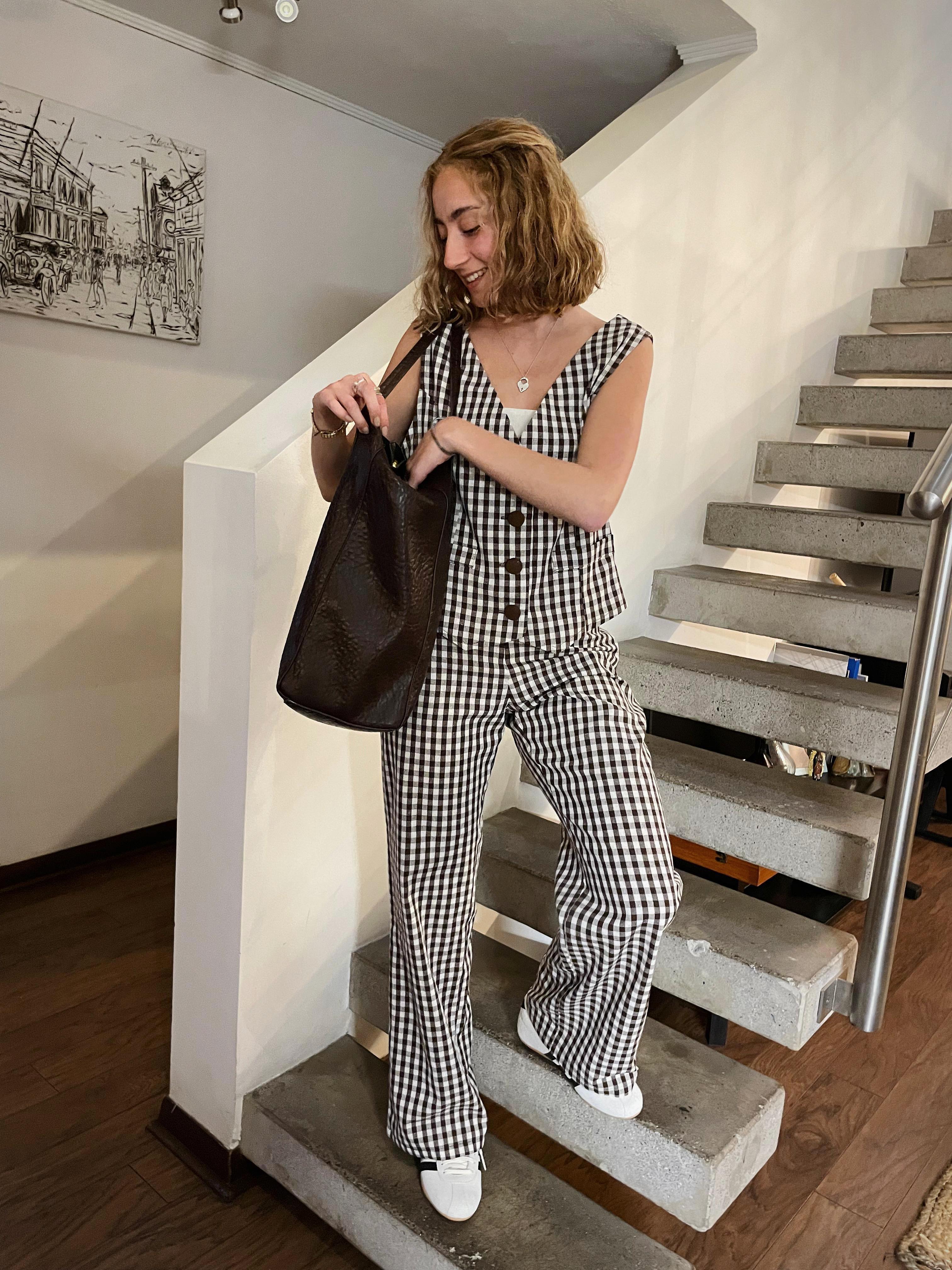 PANTALON NIEBLA VICHY CAFÉ